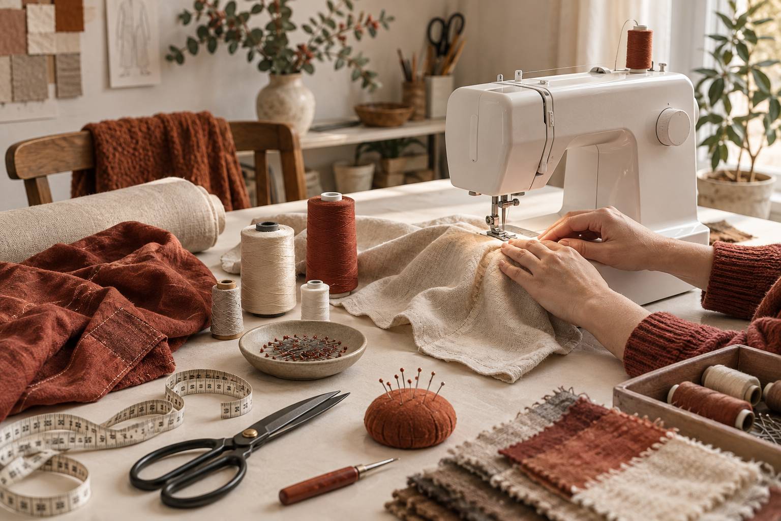 Illustration éditoriale du sujet : Fil à coudre : polyester, coton ou surfil, lequel prendre